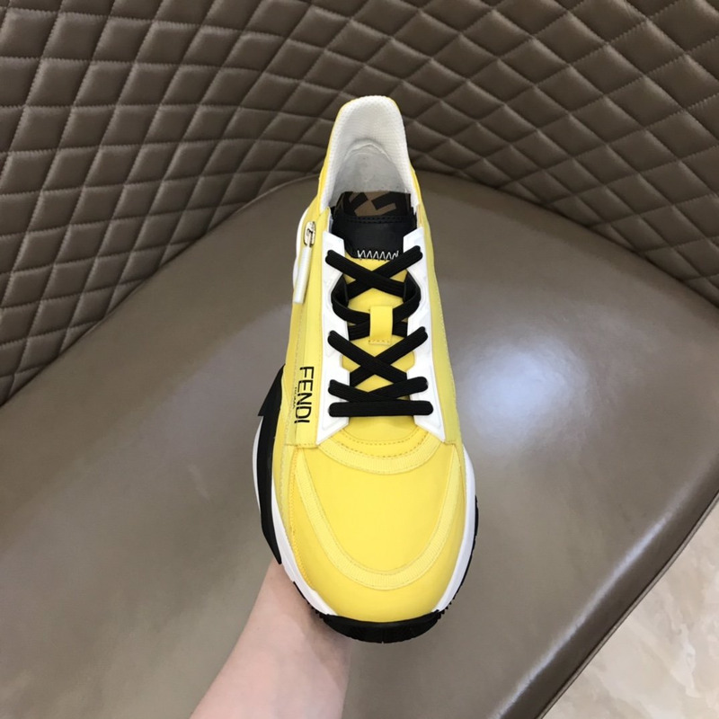 F**di zip detailed low-top sneakers yellow