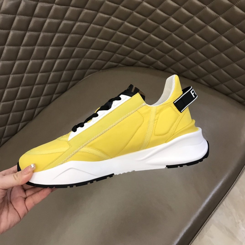 F**di zip detailed low-top sneakers yellow