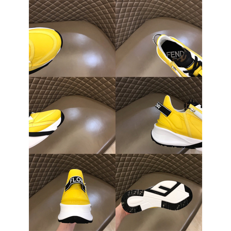 F**di zip detailed low-top sneakers yellow