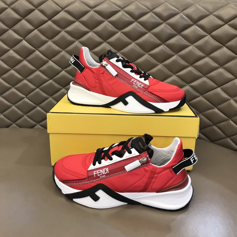 F**di zip detailed low-top sneakers red