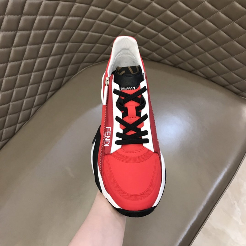 F**di zip detailed low-top sneakers red