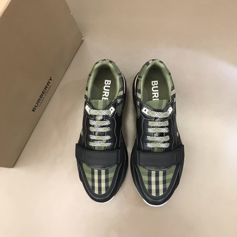 B**rry men''s patchwork check sneakers dark green