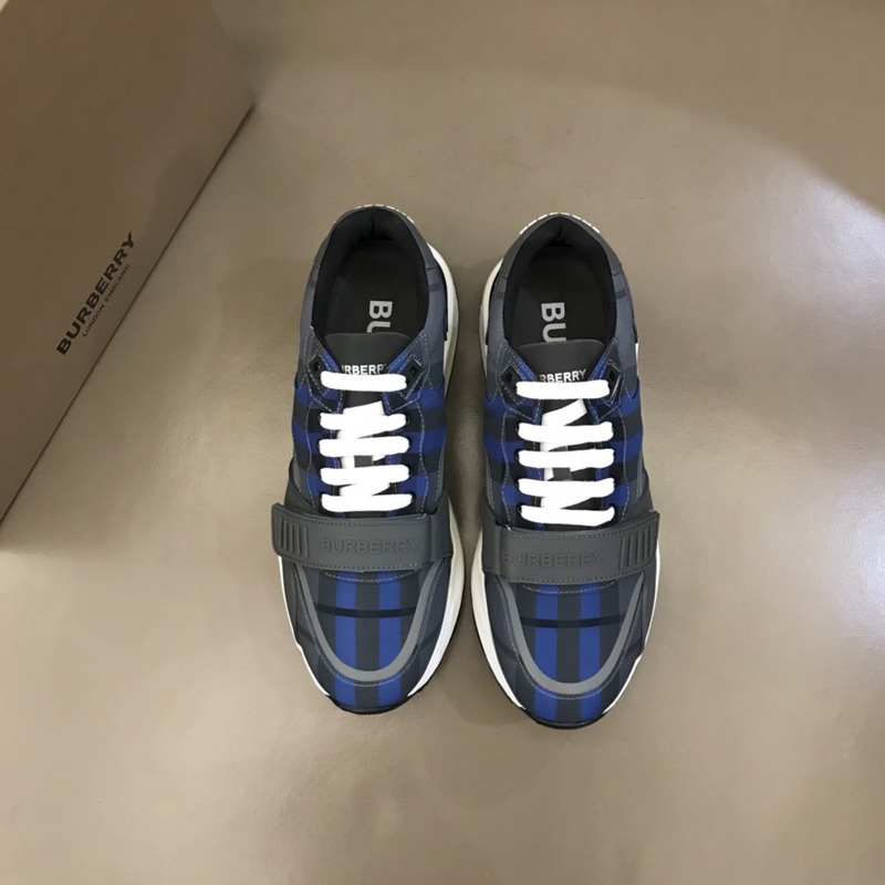 B**rry men''s patchwork check sneakers dark blue