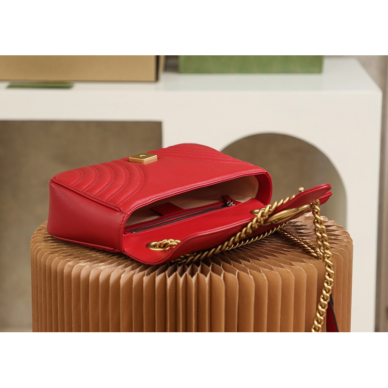 G*u*i gg marmont small matelasse bag hibiscus red