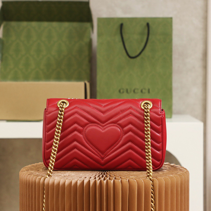 G*u*i gg marmont small matelasse bag hibiscus red