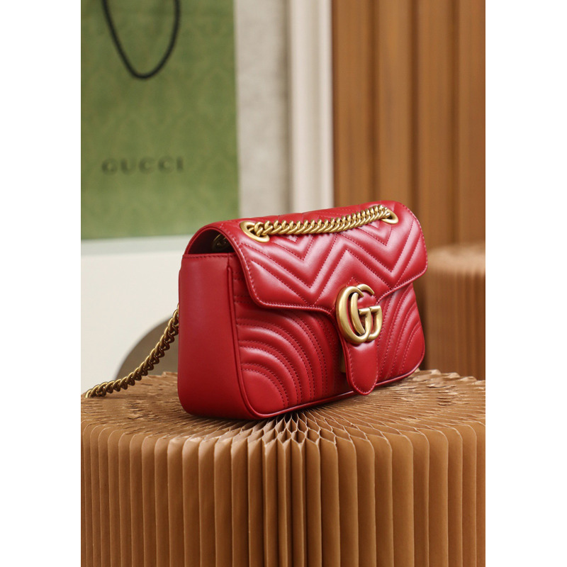 G*u*i gg marmont small matelasse bag hibiscus red