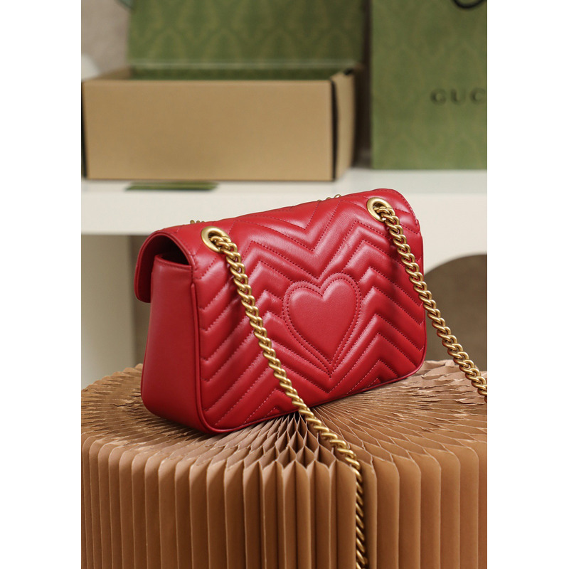 G*u*i gg marmont small matelasse bag hibiscus red