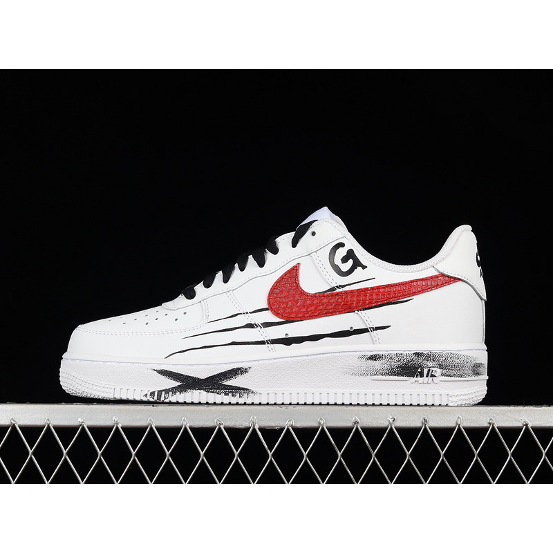 Nike Air Force 1 Low Graffiti Painted White Black Red