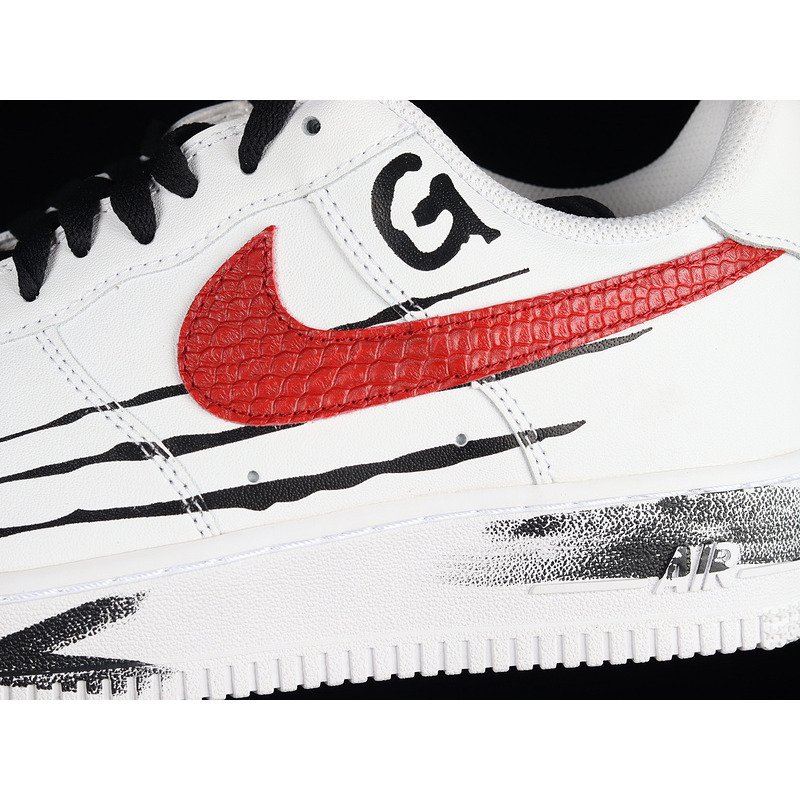 Nike Air Force 1 Low Graffiti Painted White Black Red