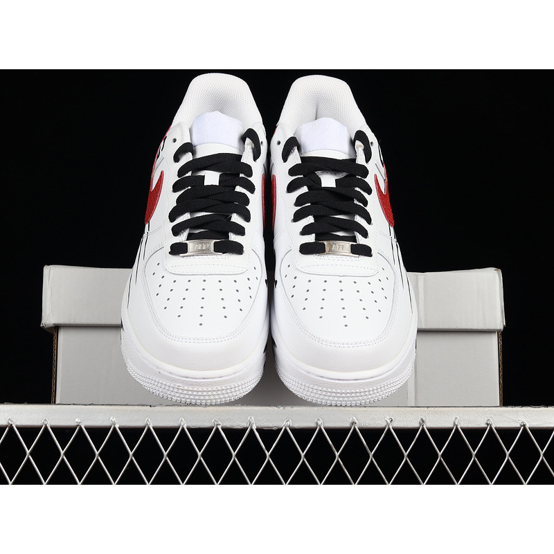 Nike Air Force 1 Low Graffiti Painted White Black Red