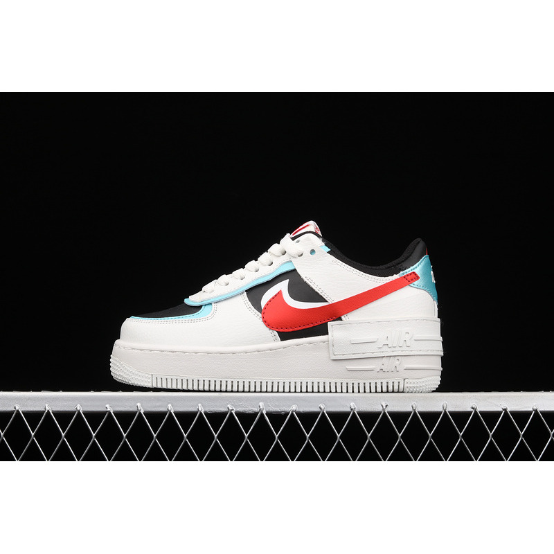 Nike Air Force 1 Shadow Bleached Aqua Chile Red DA4291-100