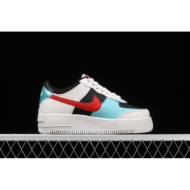 Nike Air Force 1 Shadow Bleached Aqua Chile Red DA4291-100