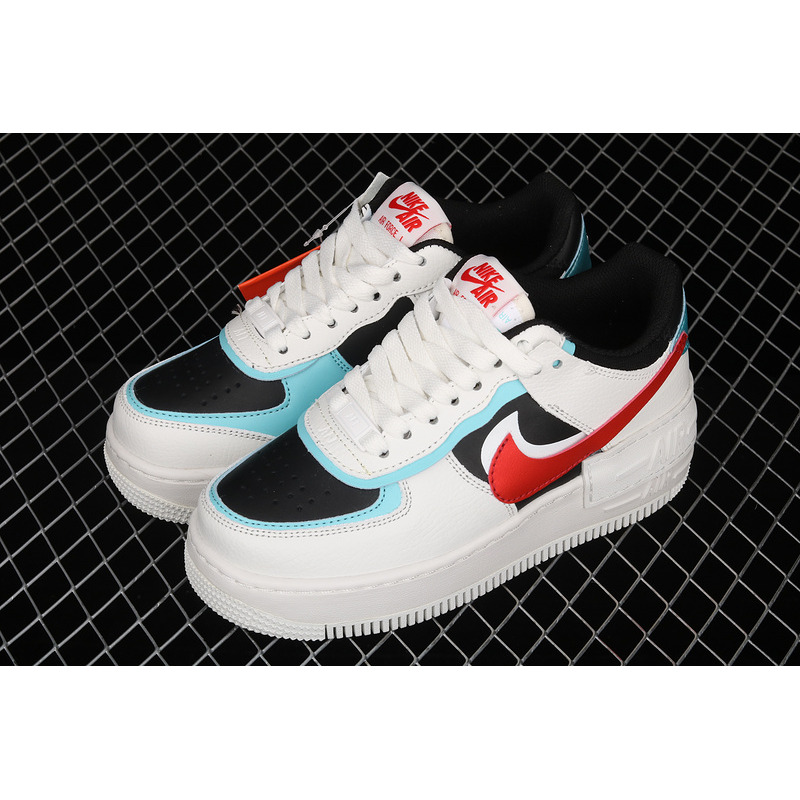 Nike Air Force 1 Shadow Bleached Aqua Chile Red DA4291-100