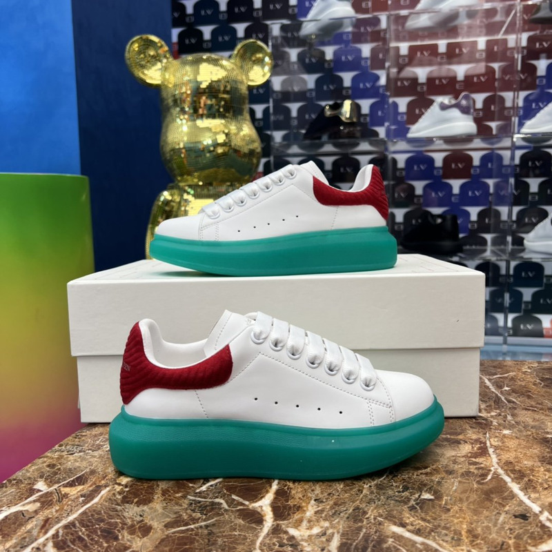 Alexander Mcqueen Colorblock Low-Top Sneakers Green Red