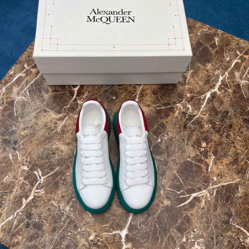 Alexander Mcqueen Colorblock Low-Top Sneakers Green Red