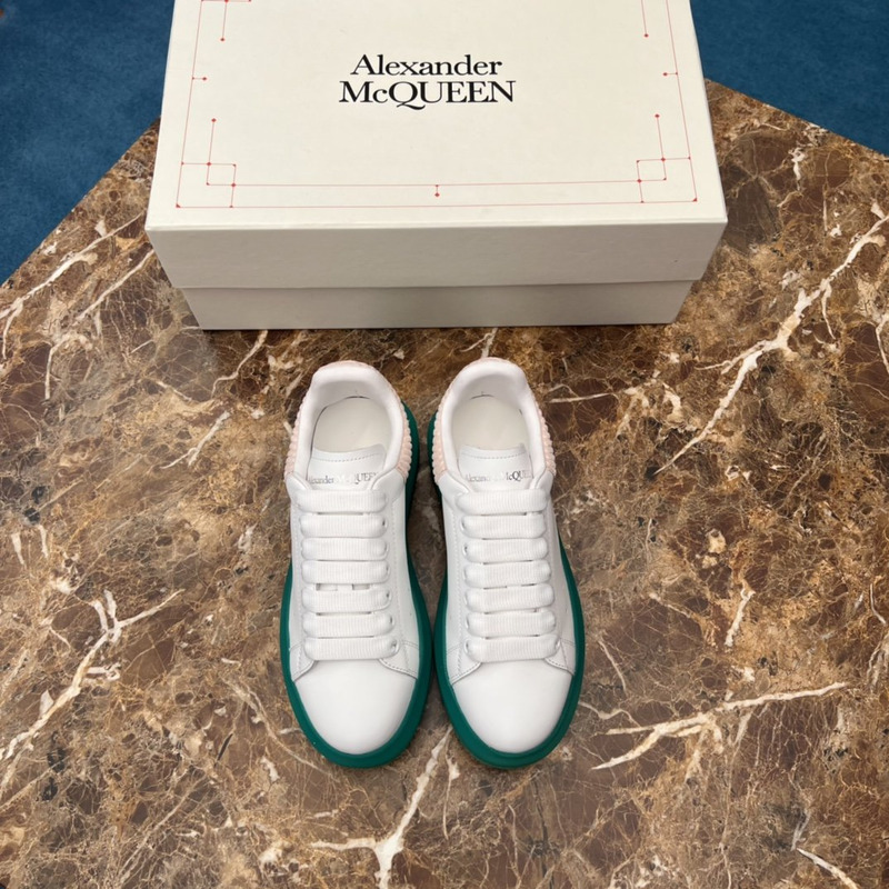 Alexander Mcqueen Colorblock Low-Top Sneakers Green Pink