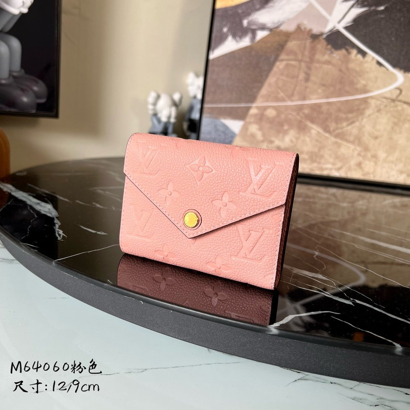 LV Embossed Zoe Short Wallet Leather Pink