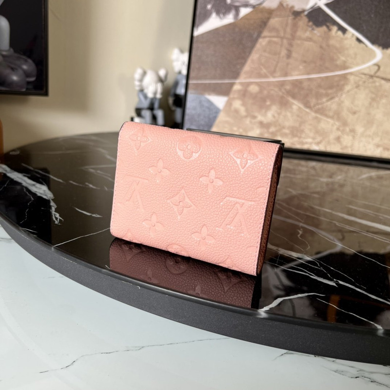 LV Embossed Zoe Short Wallet Leather Pink