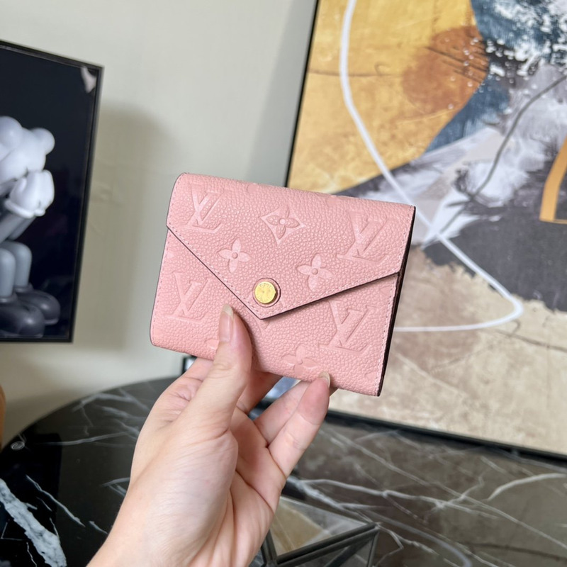 LV Embossed Zoe Short Wallet Leather Pink