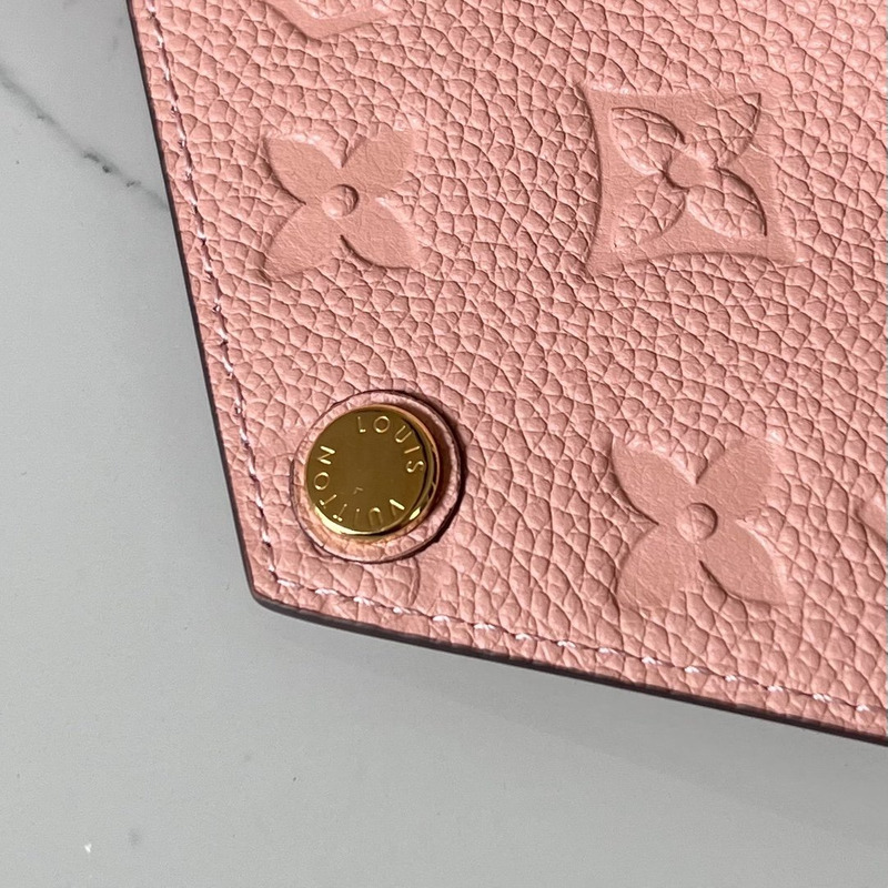 LV Embossed Zoe Short Wallet Leather Pink