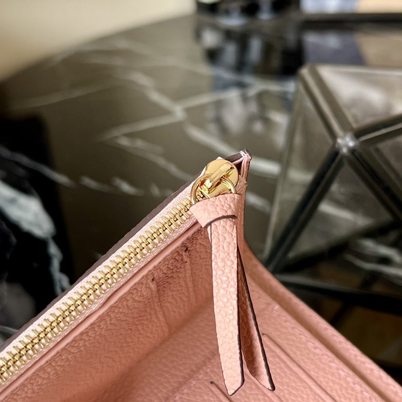 LV Embossed Zoe Short Wallet Leather Pink