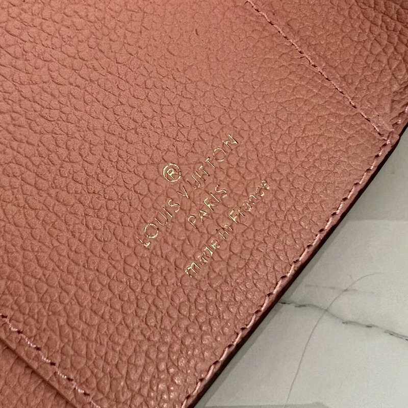 LV Embossed Zoe Short Wallet Leather Pink