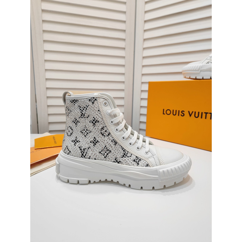 LV Squad Monogram High-Top Sneaker White 1A9RZQ