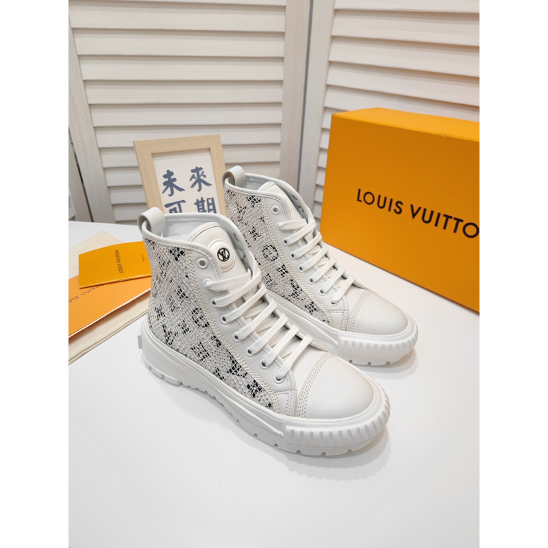 LV Squad Monogram High-Top Sneaker White 1A9RZQ