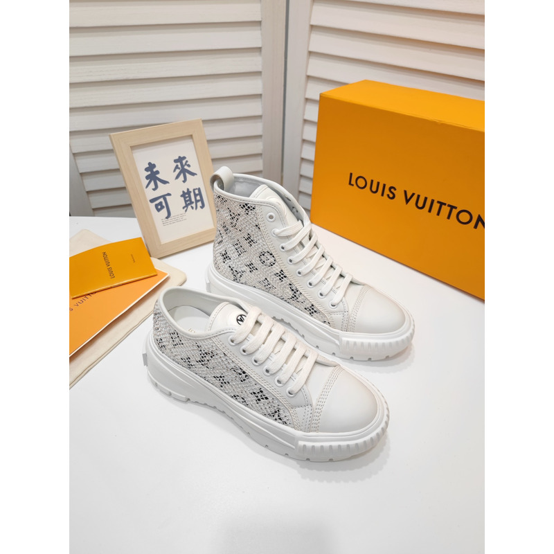 LV Squad Monogram High-Top Sneaker White 1A9RZQ