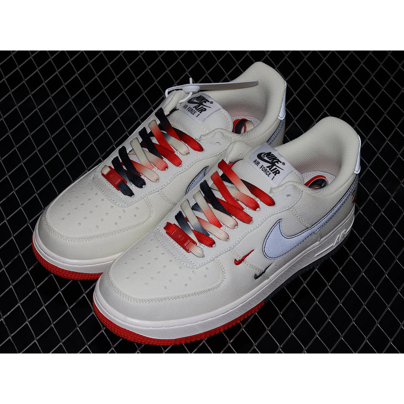 Nike Air Force 1 07 Low Beige Dark Grey Red Chicago NA2022-006