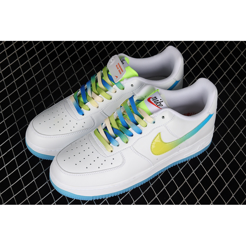 Nike Air Force 1 07 Low SU19 White Fluorescent Green Sky Blue TO1232-111