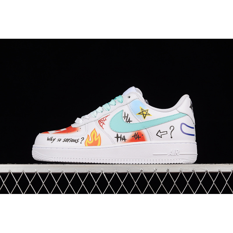 Nike Air Force 1 07 Low White Sky Blue Red Multi Color CW2288-115