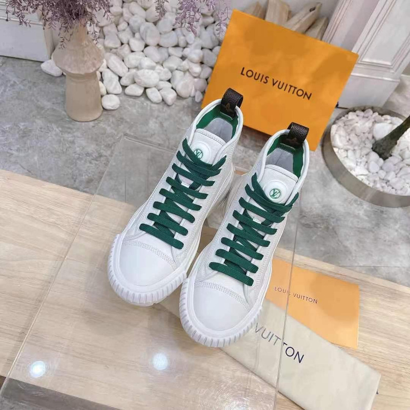 LV Squad High-Top Sneaker White Green