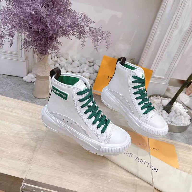 LV Squad High-Top Sneaker White Green