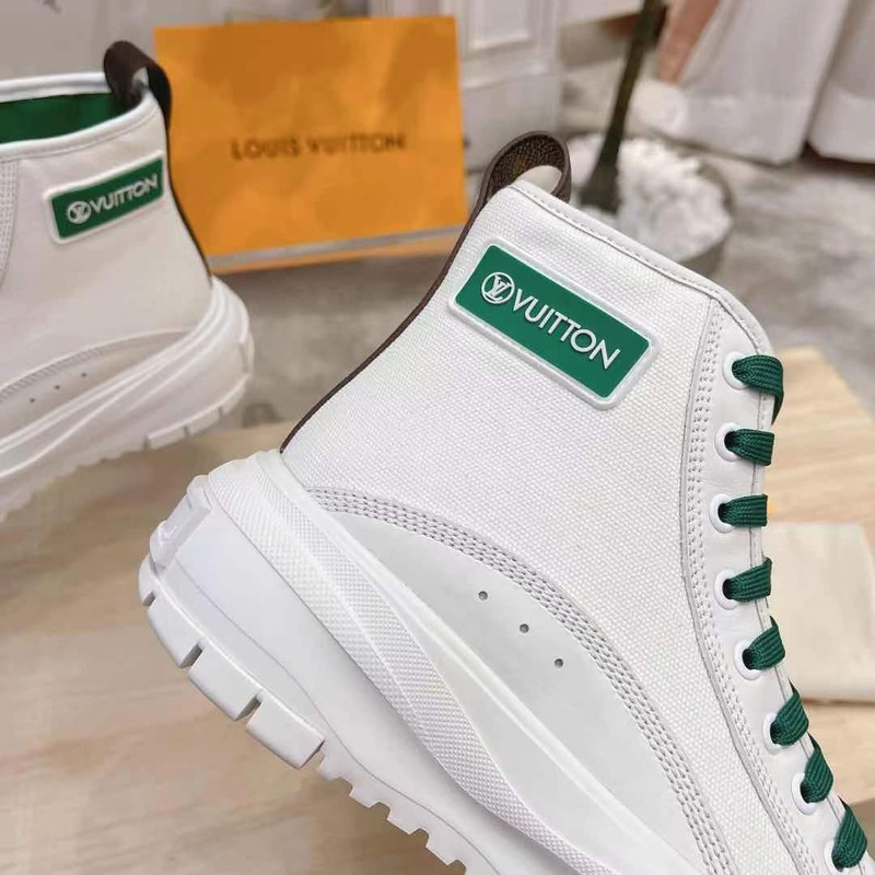 LV Squad High-Top Sneaker White Green