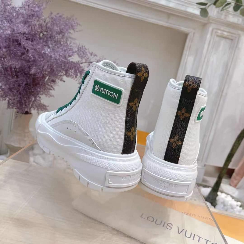 LV Squad High-Top Sneaker White Green