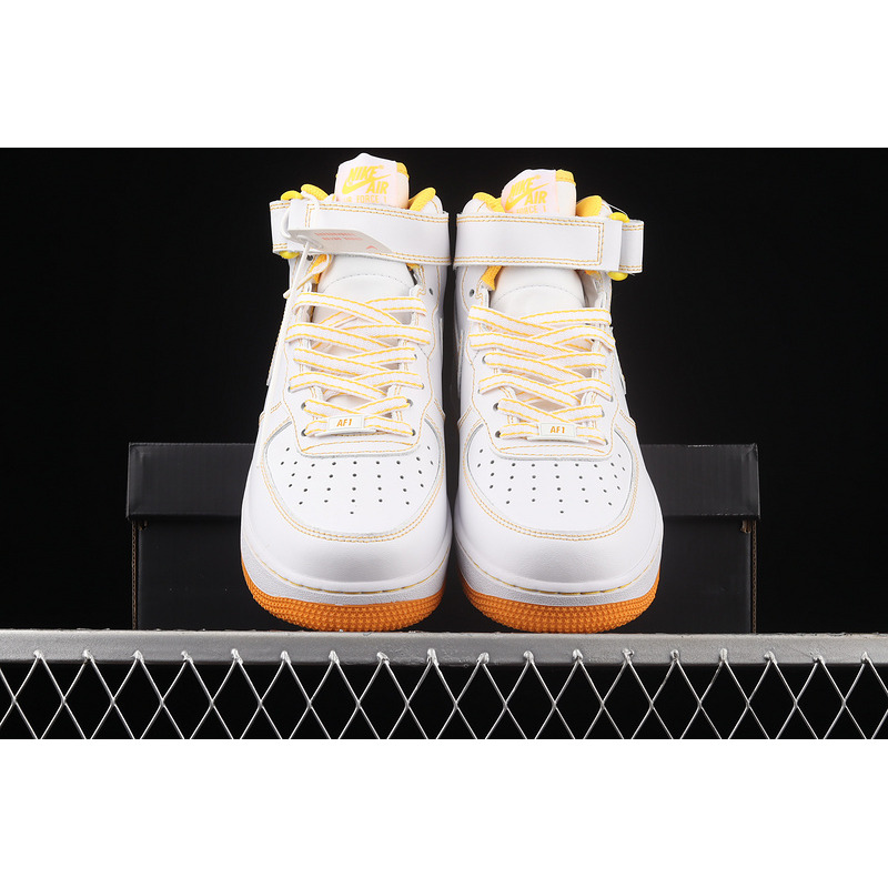 Nike Air Force 1 07 Mid Contrast Stitch White Laser Orange CV1724-902