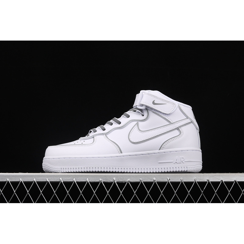 Nike Air Force 1 07 Mid White Silver Refletion 369733-809