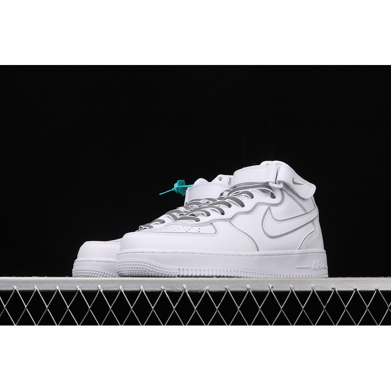 Nike Air Force 1 07 Mid White Silver Refletion 369733-809