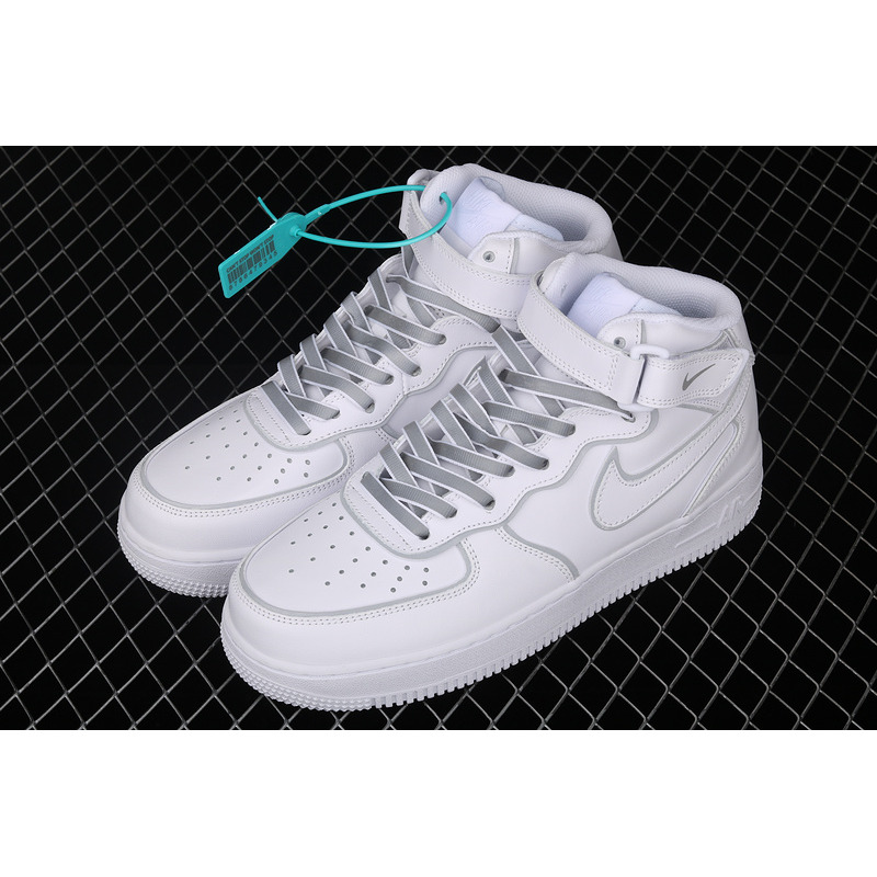 Nike Air Force 1 07 Mid White Silver Refletion 369733-809