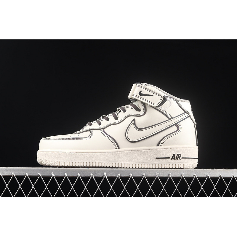 Nike Air Force 1 07 Mid Beige Black Reflective Grey AQ2898-008