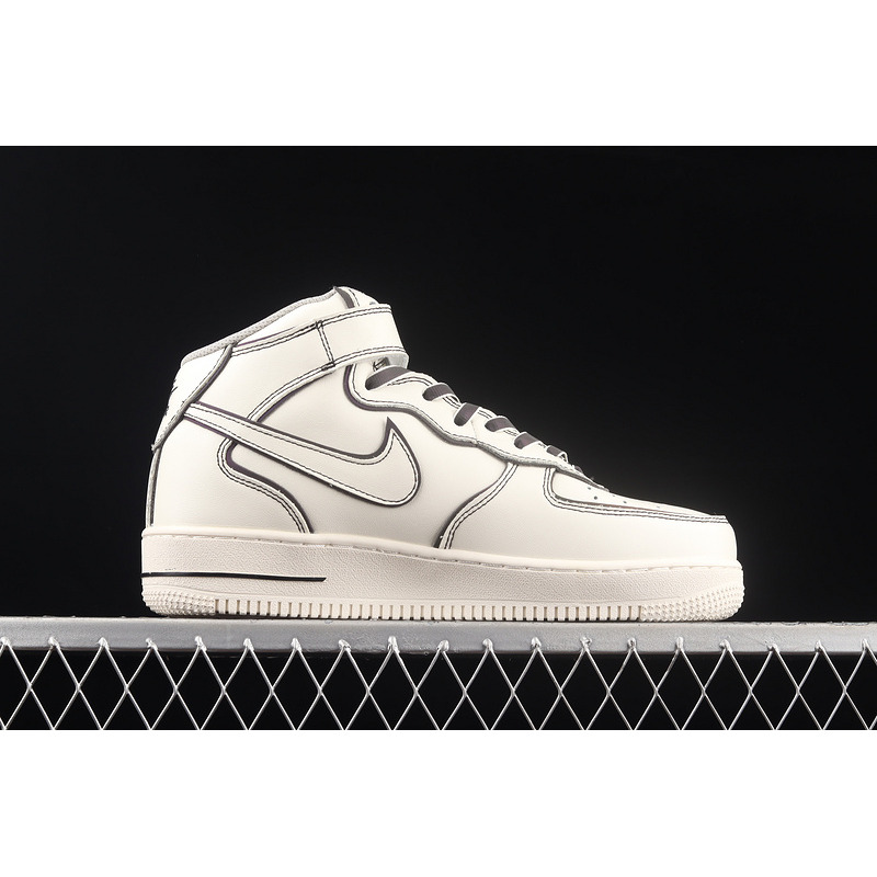 Nike Air Force 1 07 Mid Beige Black Reflective Grey AQ2898-008