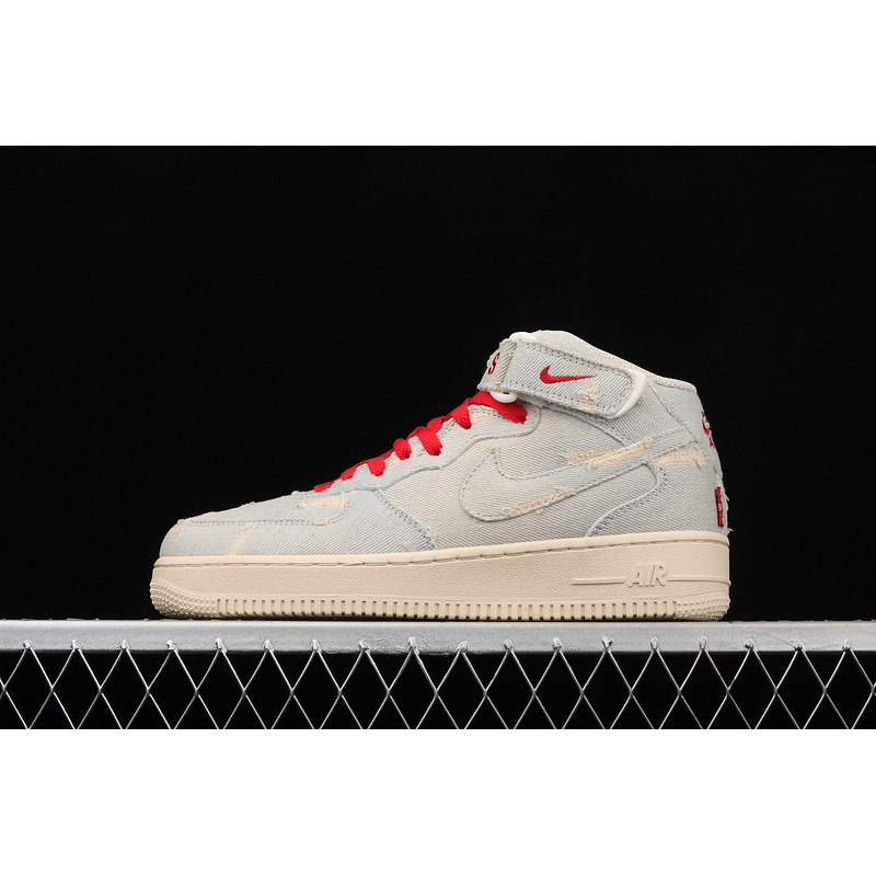 L*v*s x nike air force 1 07 mid exclusive denim blue red 651122-215