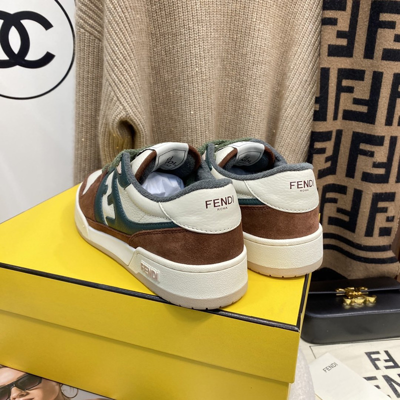 F**di match chamois low-top sneaker brown