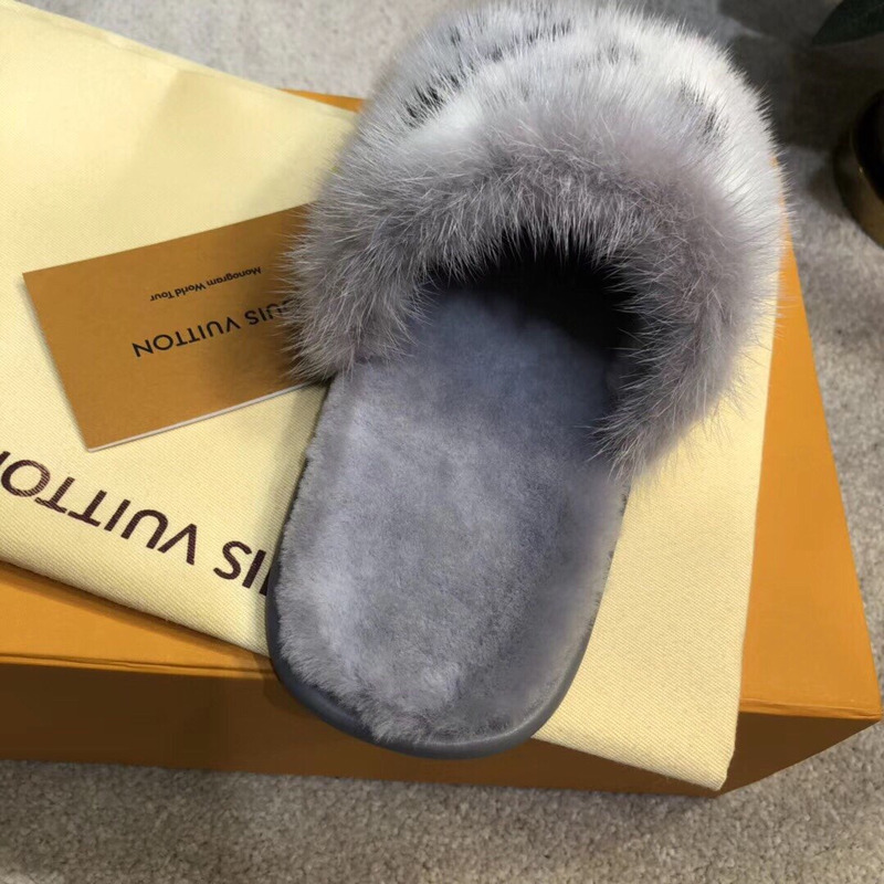 LV Homey Mink Flat Slippers Grey