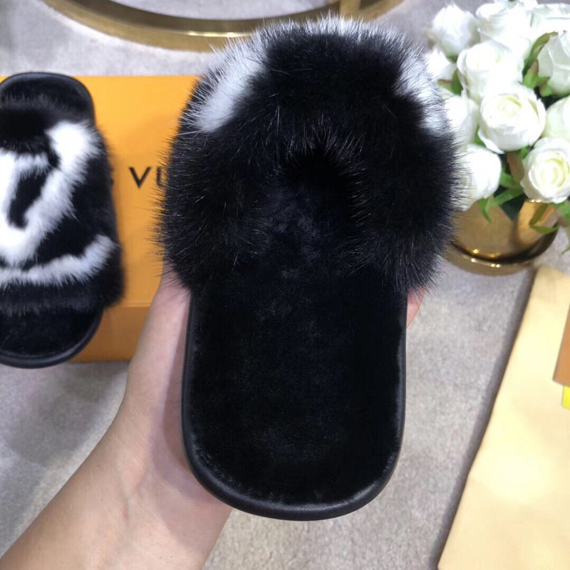 LV Homey mink Flat Slippers Black 1A5SZH