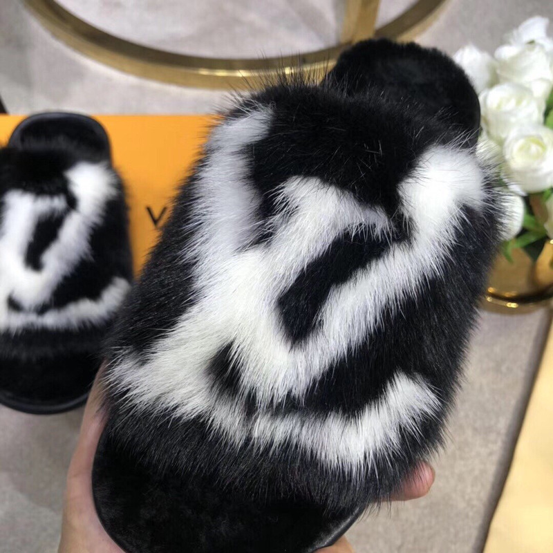 LV Homey mink Flat Slippers Black 1A5SZH