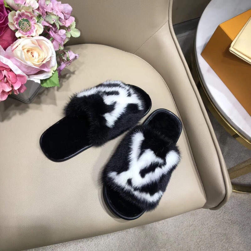 LV Homey mink Flat Slippers Black 1A5SZH