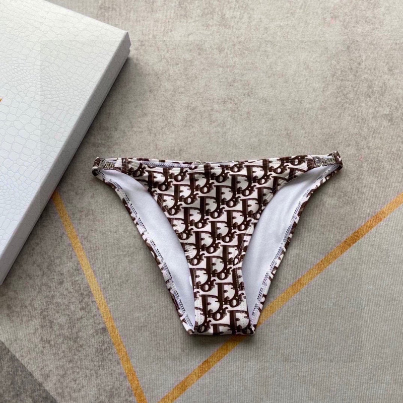 D*or monogram bikini swimsuit brown