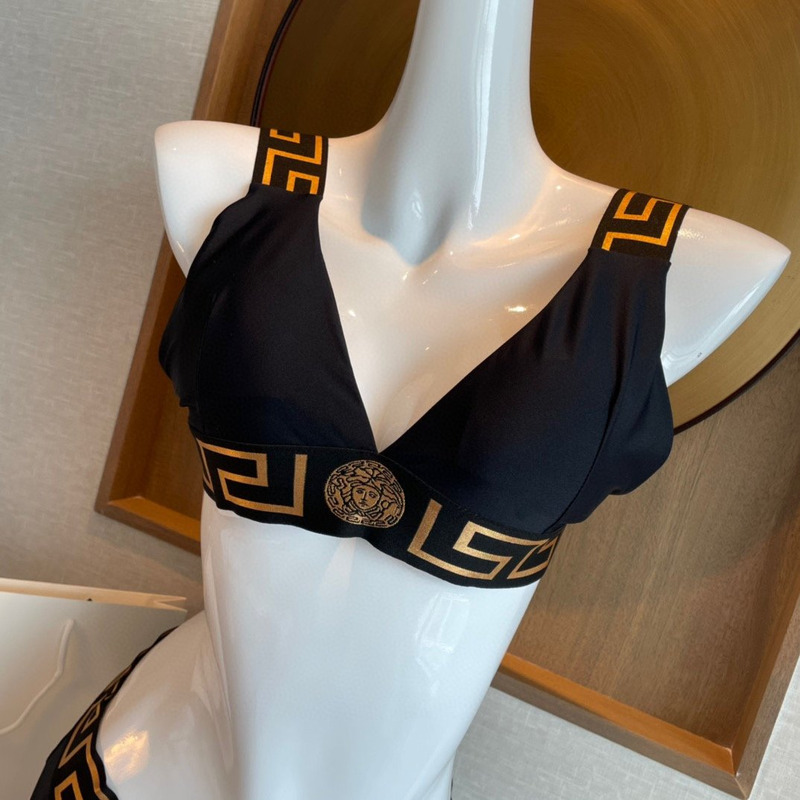 Versace Greca Striped Bikini